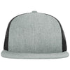 Richardson Heather Grey/Black Acrylic-Wool Blend Flatbill Trucker
