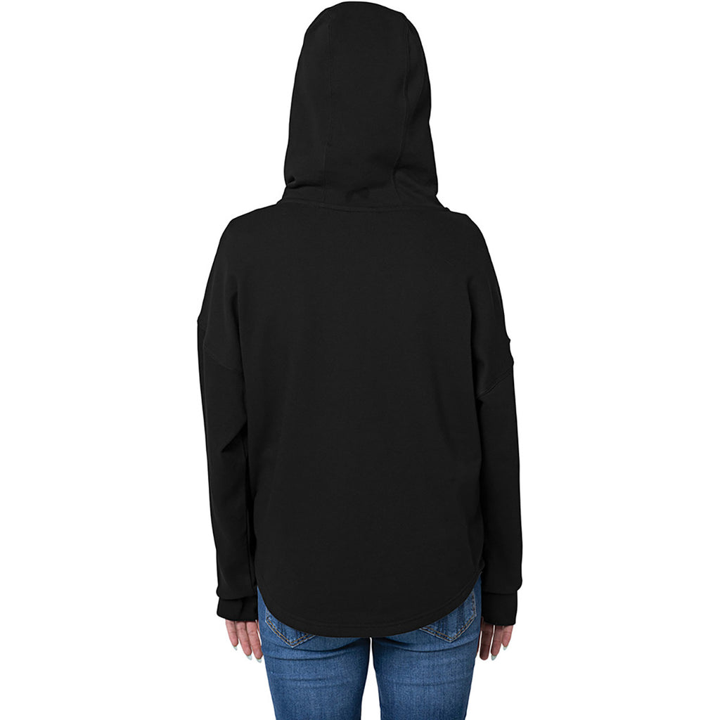 Charles River Women's Black Willow Scallop Hem Hoodie