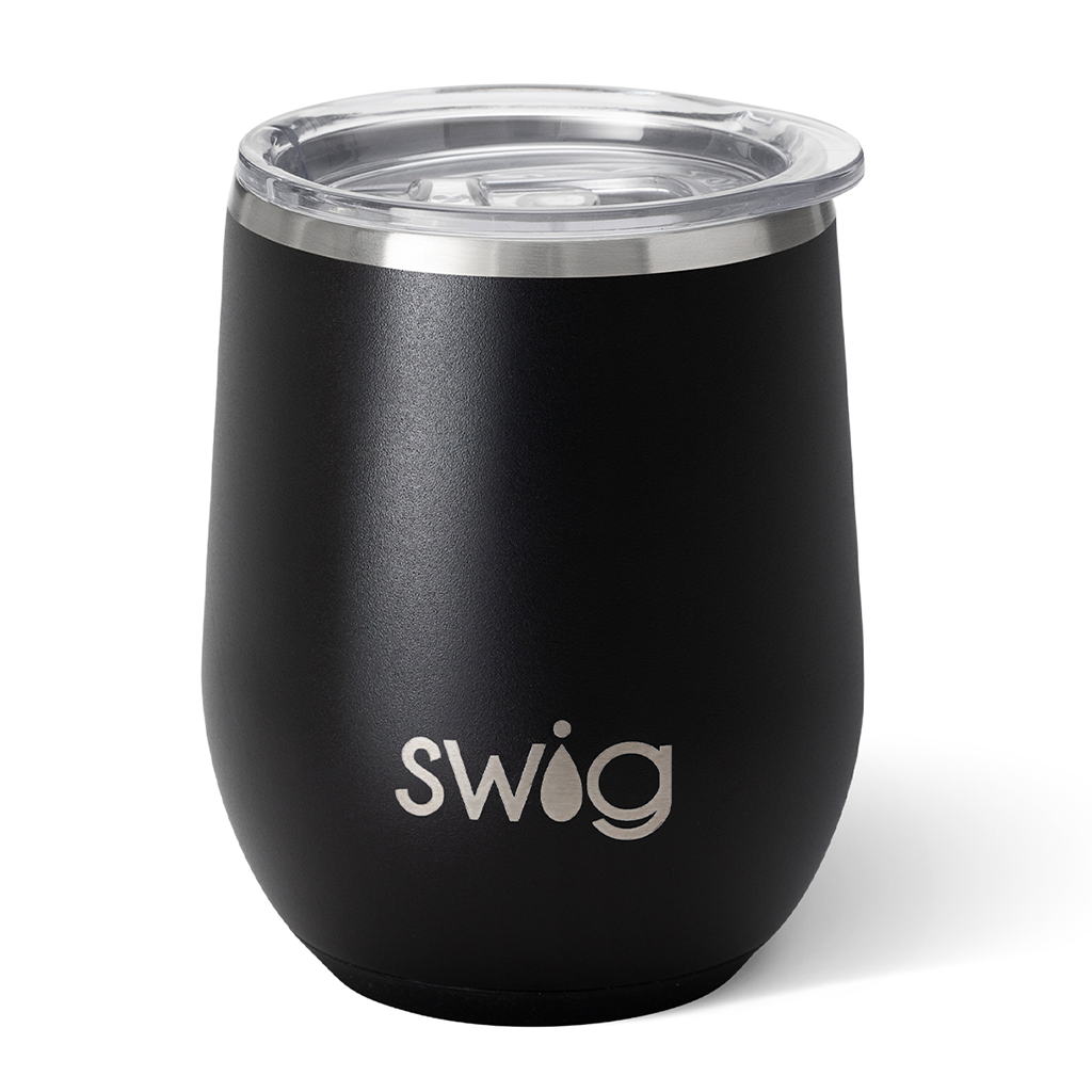 Swig Life Black 12 oz Stainless Steel Stemless Wine Tumbler