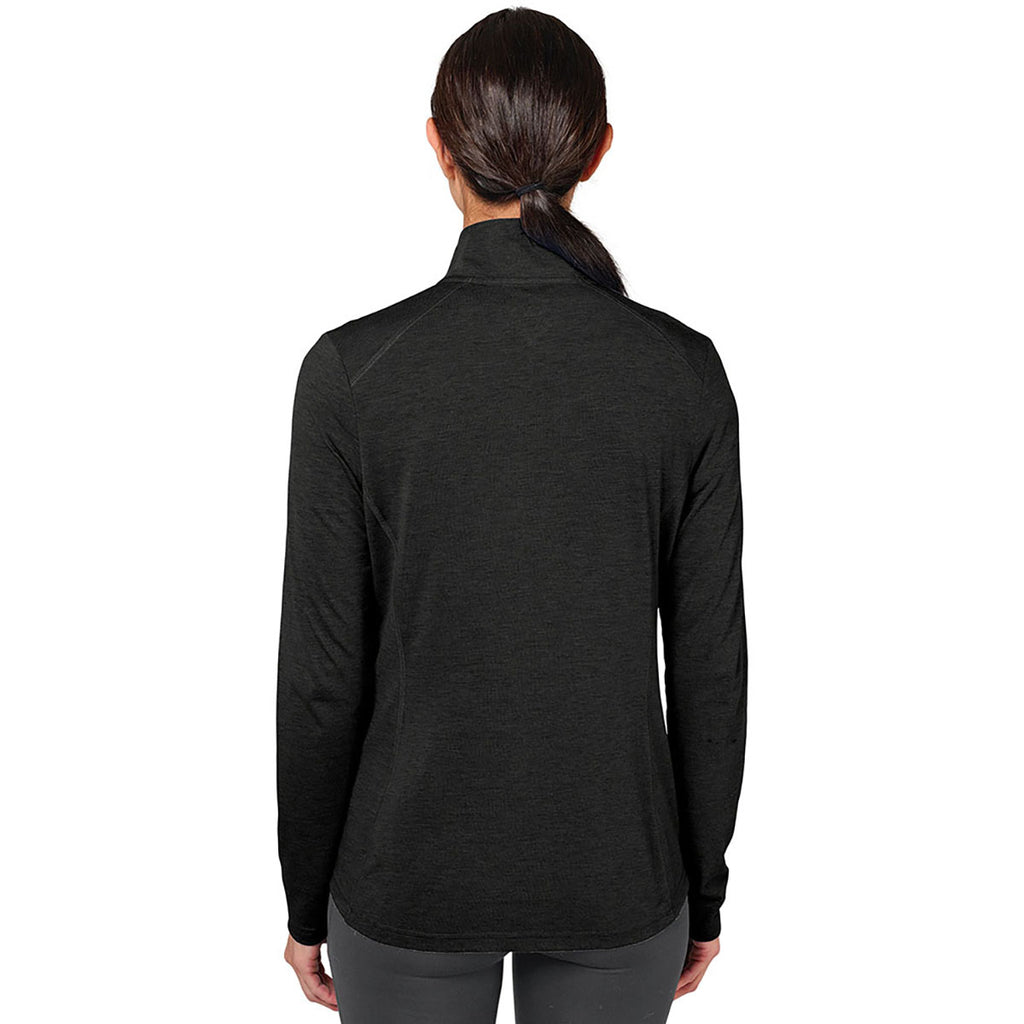 Charles River Women's Black Heather Vista Tri-Blend Quarter Zip
