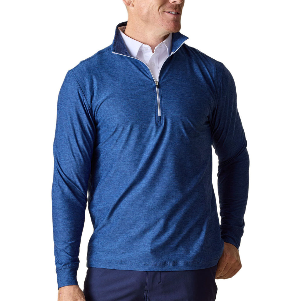 Straight Down Men's Indigo Crusher Quarter Zip