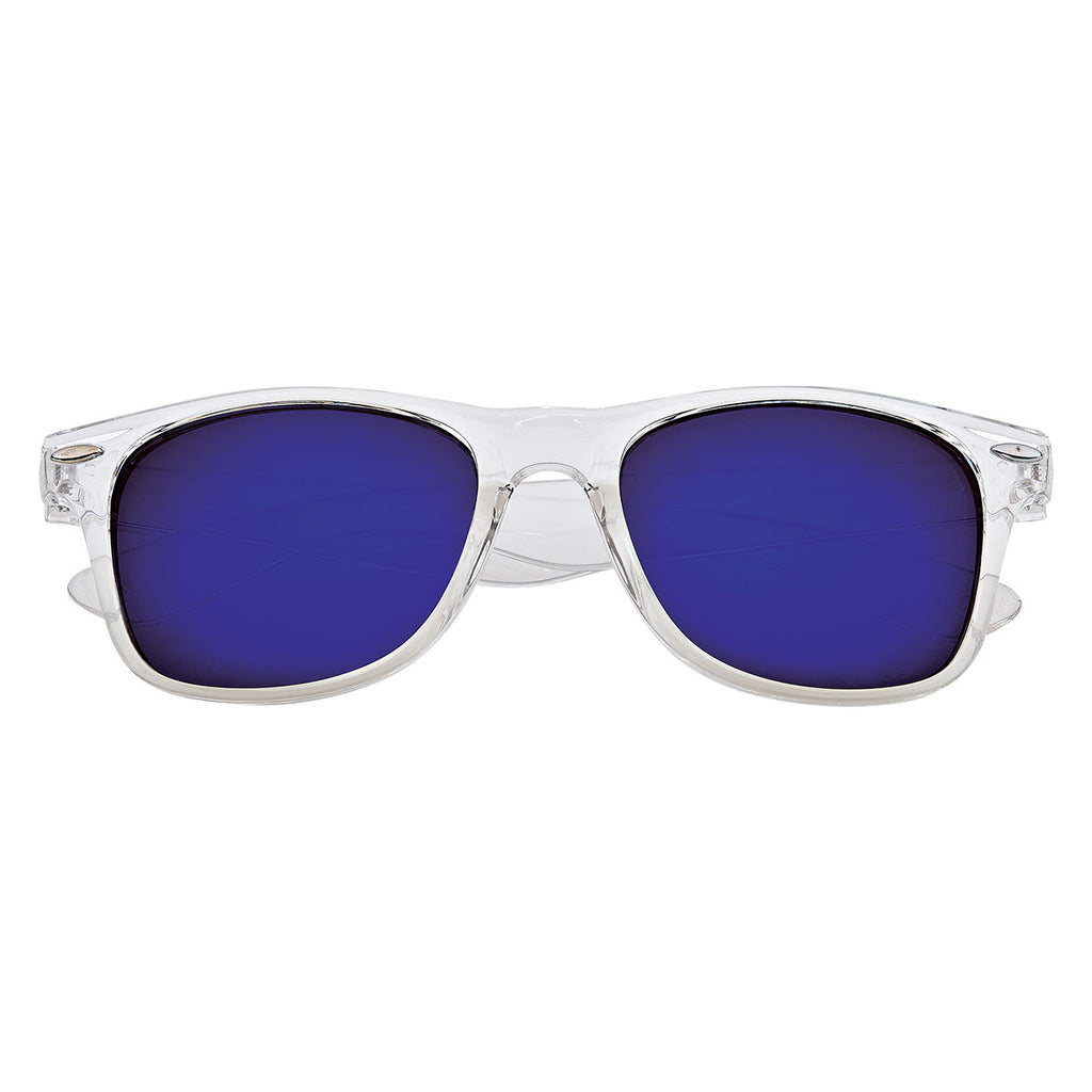 Hit Clear with Blue Crystalline Mirrored Malibu Sunglasses