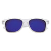 HIT Clear with Blue Crystalline Mirrored Malibu Sunglasses