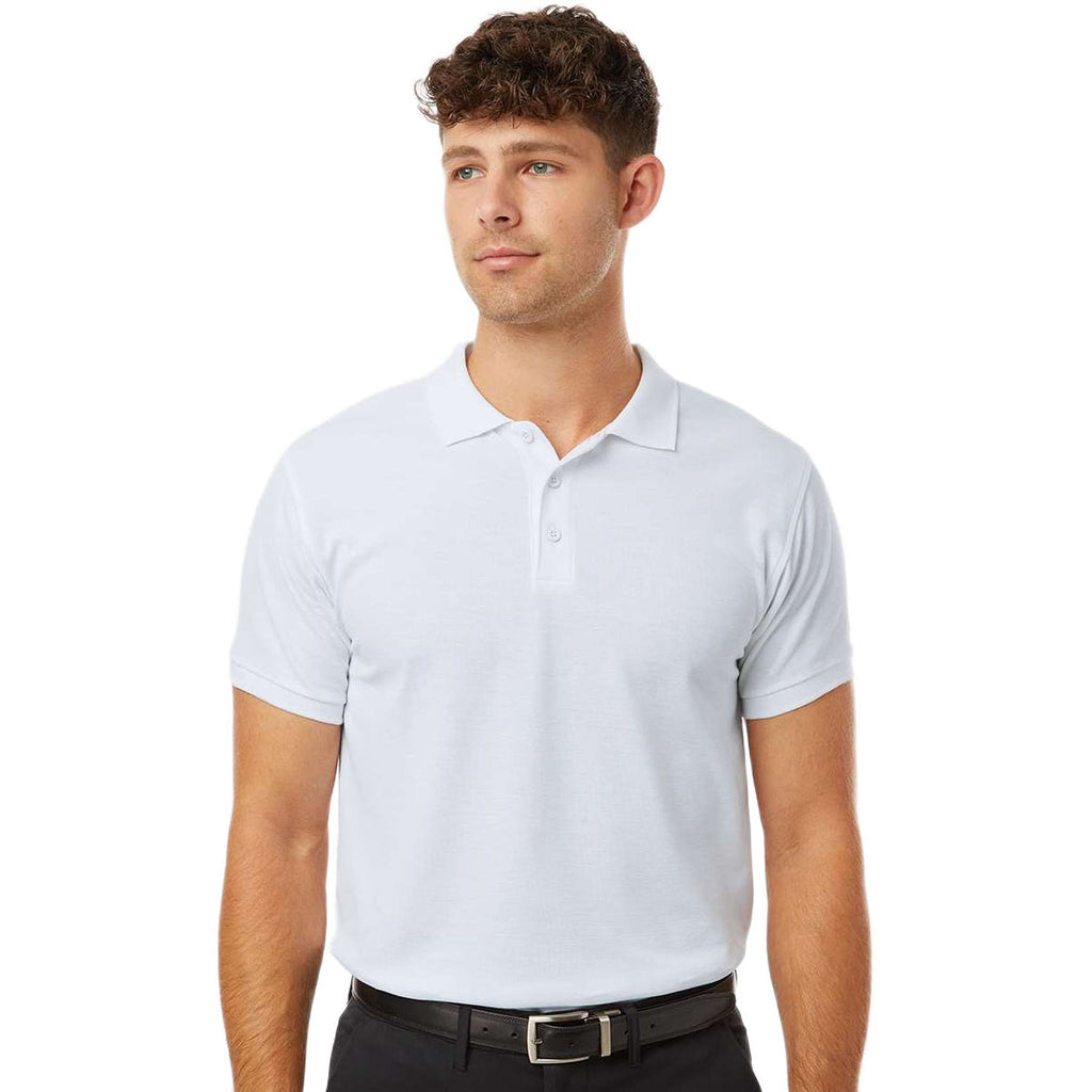 AllPro Men's White Pique Polo