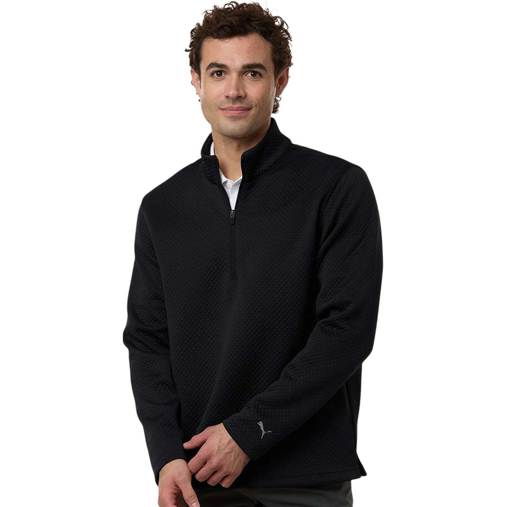 Puma Golf Men's Puma Black Pebble Quarter-Zip Pullover