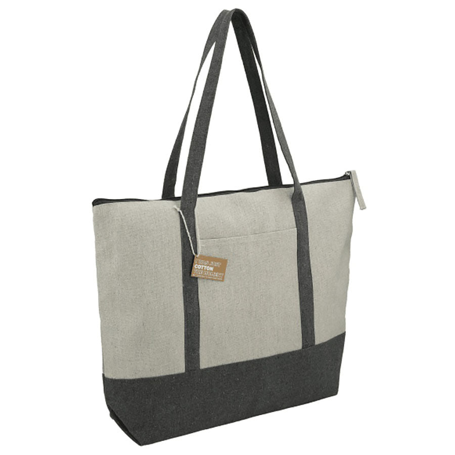 Leed's Grey Repose 10oz Recycled Cotton Zippered Tote