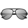 Hit Black With Silver Rubberized Recycled Frame Aviator Sunglasses
