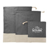 Leed's Black Split Recycled 3pc Travel Pouch Set
