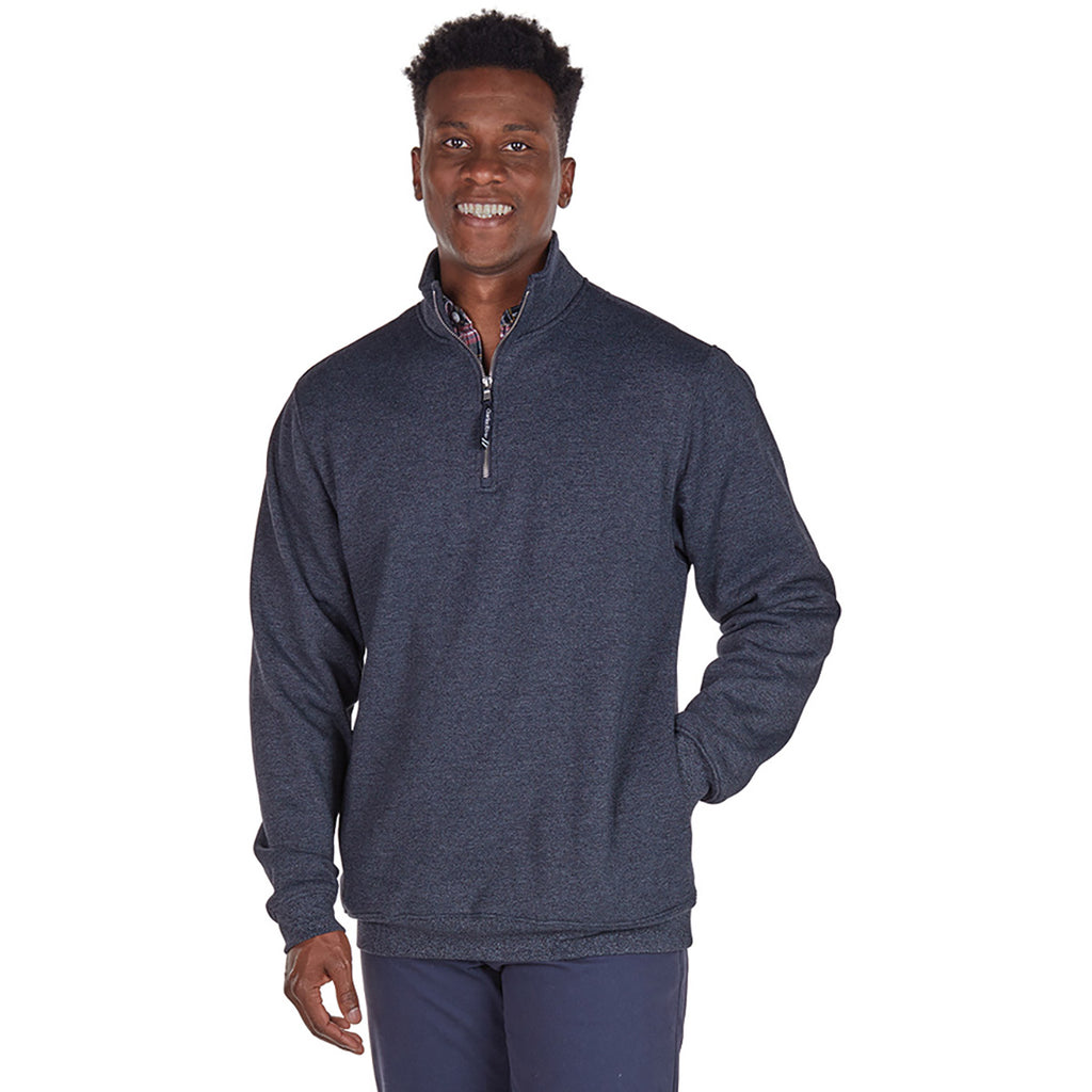 Charles River Unisex Navy Heather Crosswind Quarter Zip Sweatshirt