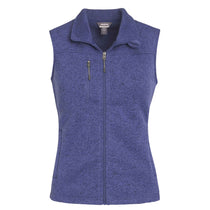 Landway Women's Heather Indigo Ashton Vest Sweater-Knit Fleece