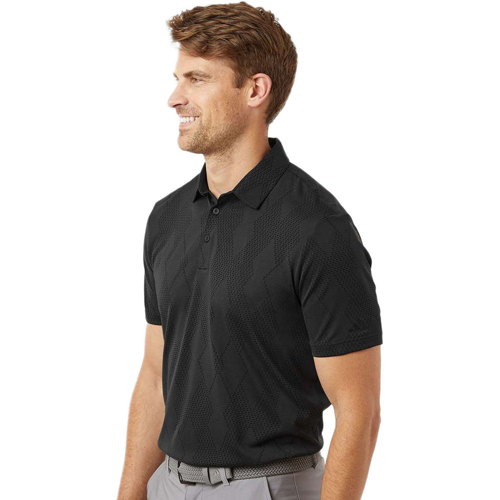 Adidas Men's Carbon Black Ultimate Textured Polo