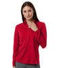 Adidas Women's Power Red Lightweight Quarter-Zip Pullover