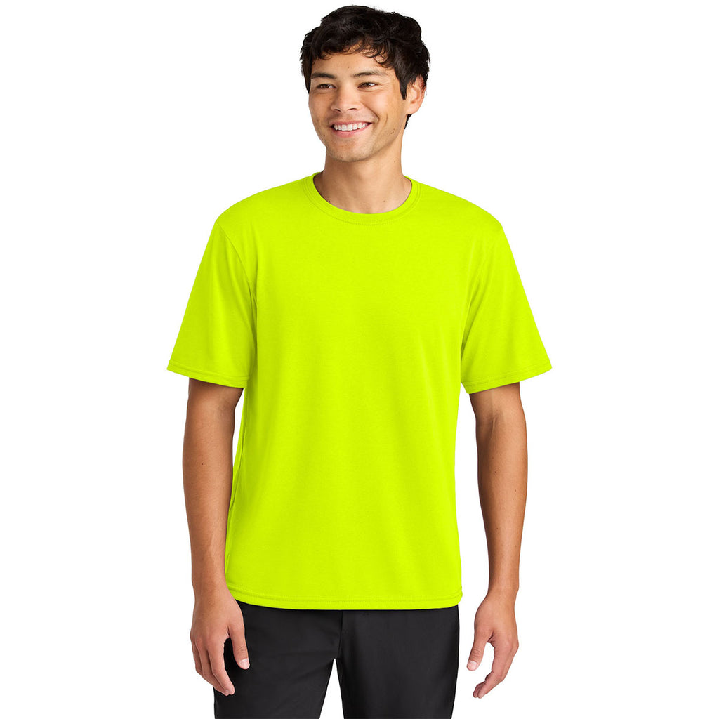 A4 Men's Safety Yellow Softek Short Sleeve Tee