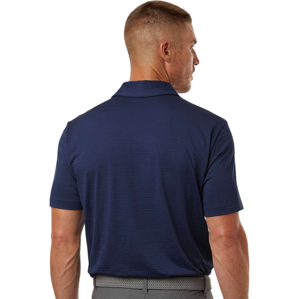 Adidas Men's Dark Blue Textured Stripe Polo