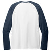 Allmade Unisex Rebel Blue/Bright White Tri-Blend Long Sleeve Colorblock Raglan