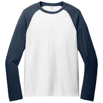Allmade Unisex Rebel Blue/Bright White Tri-Blend Long Sleeve Colorblock Raglan
