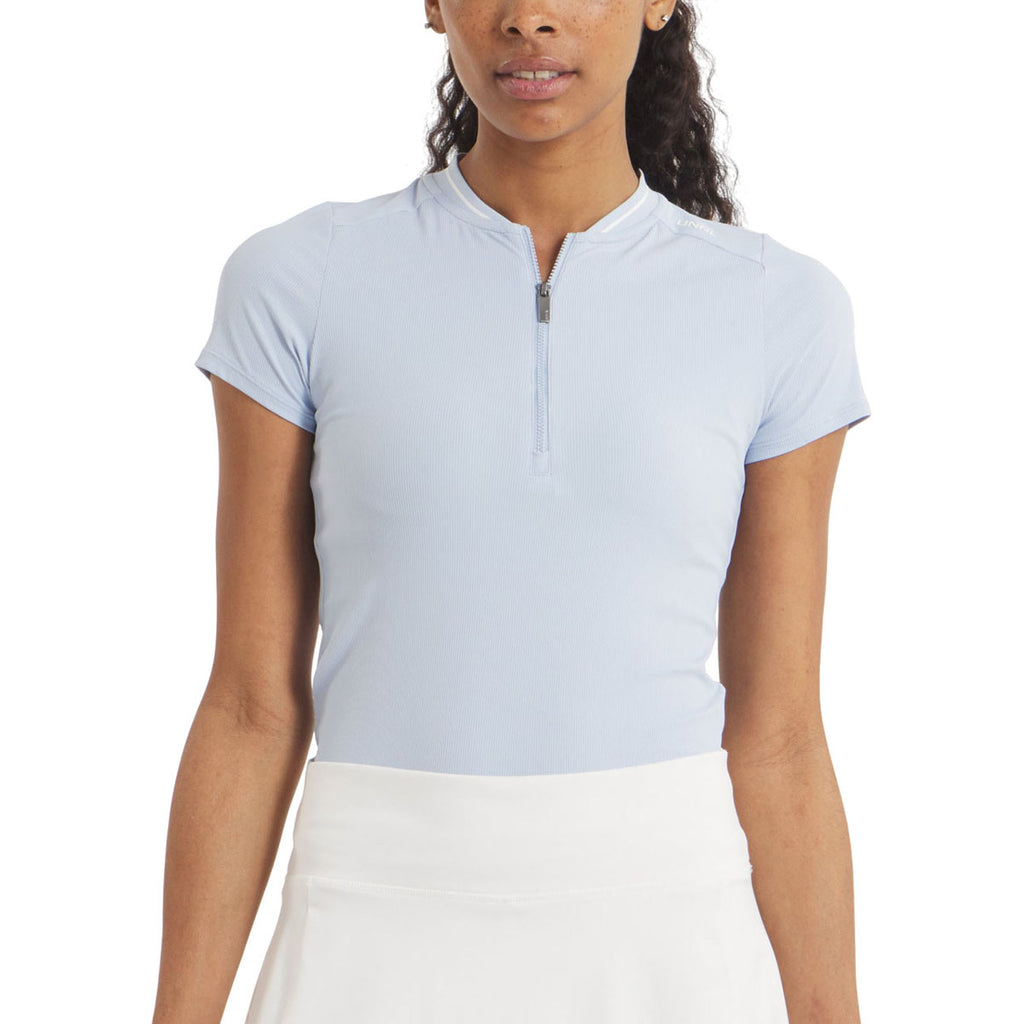 UNRL Women's Sky Blue Amelia Short Sleeve Polo