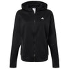 Adidas Women's Black/White Game & Go Fleece Full-Zip Hooded Sweatshirt