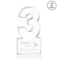 St. Regis Clear Astoria Award Number 3 - Laser Engraved