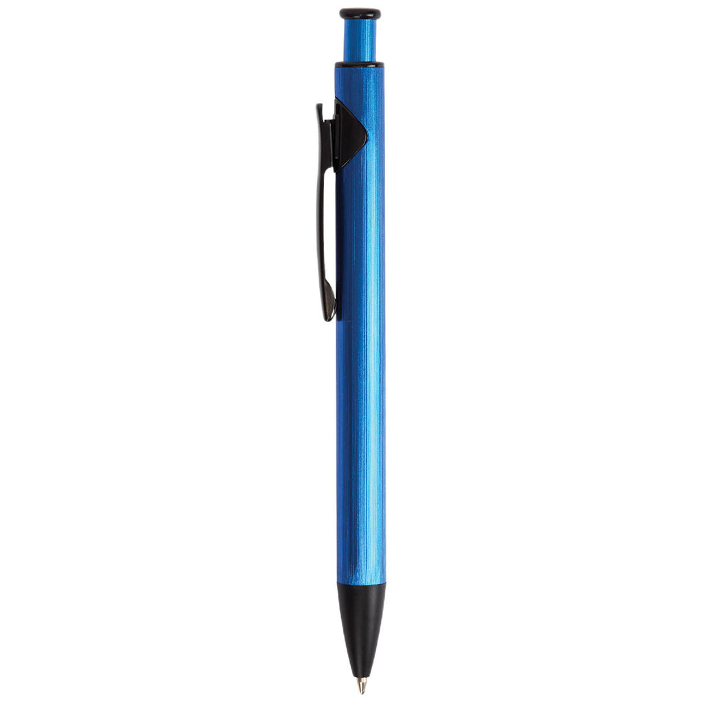 Logomark Blue Illuminate Recycled Aluminum Plunge-Action Pen