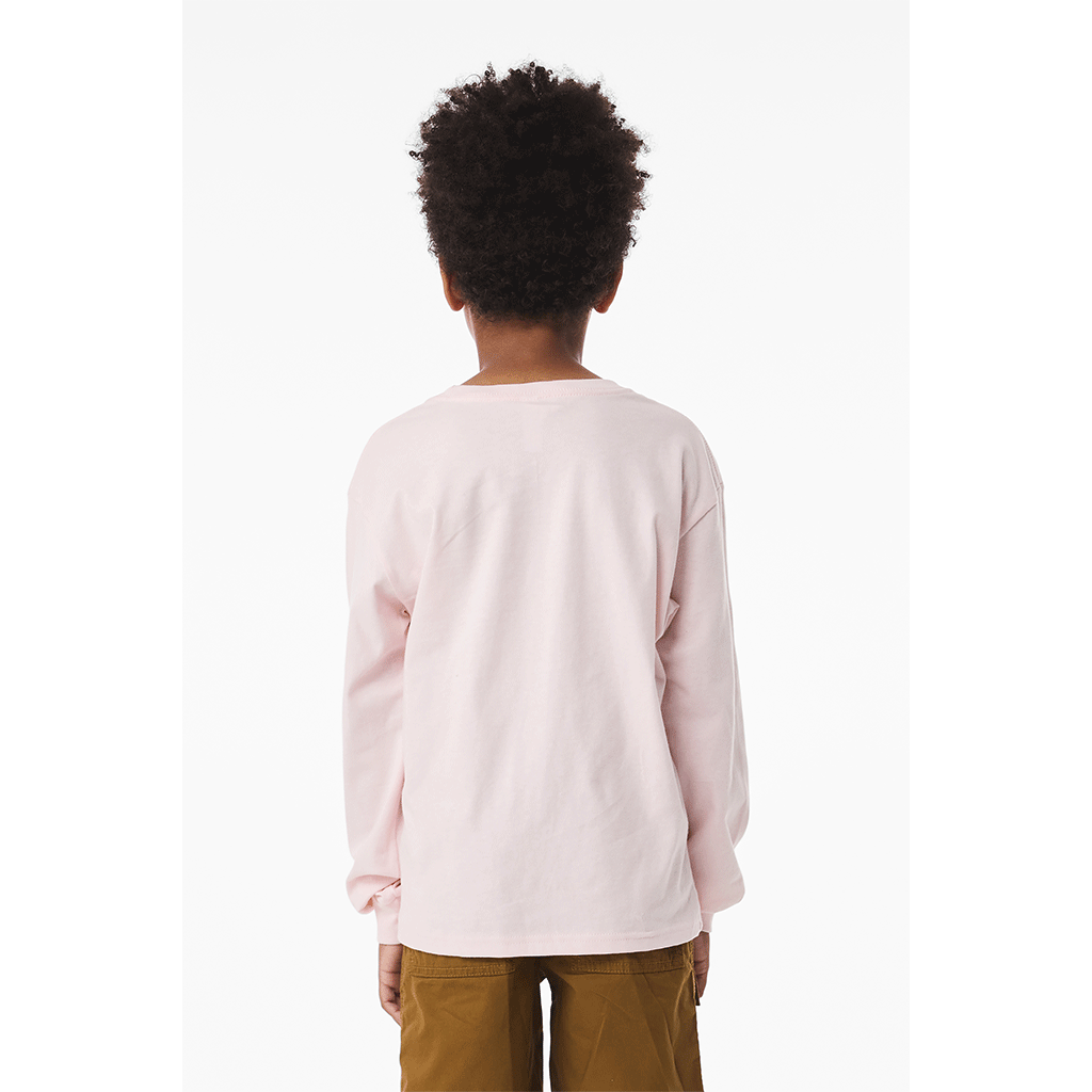 Bella + Canvas Soft Pink Youth 6-Ounce Heavyweight Long Sleeve Tee