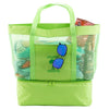 The Bag Factory Lime Green 2 in 1 Striped Mesh Beach Bag Cooler