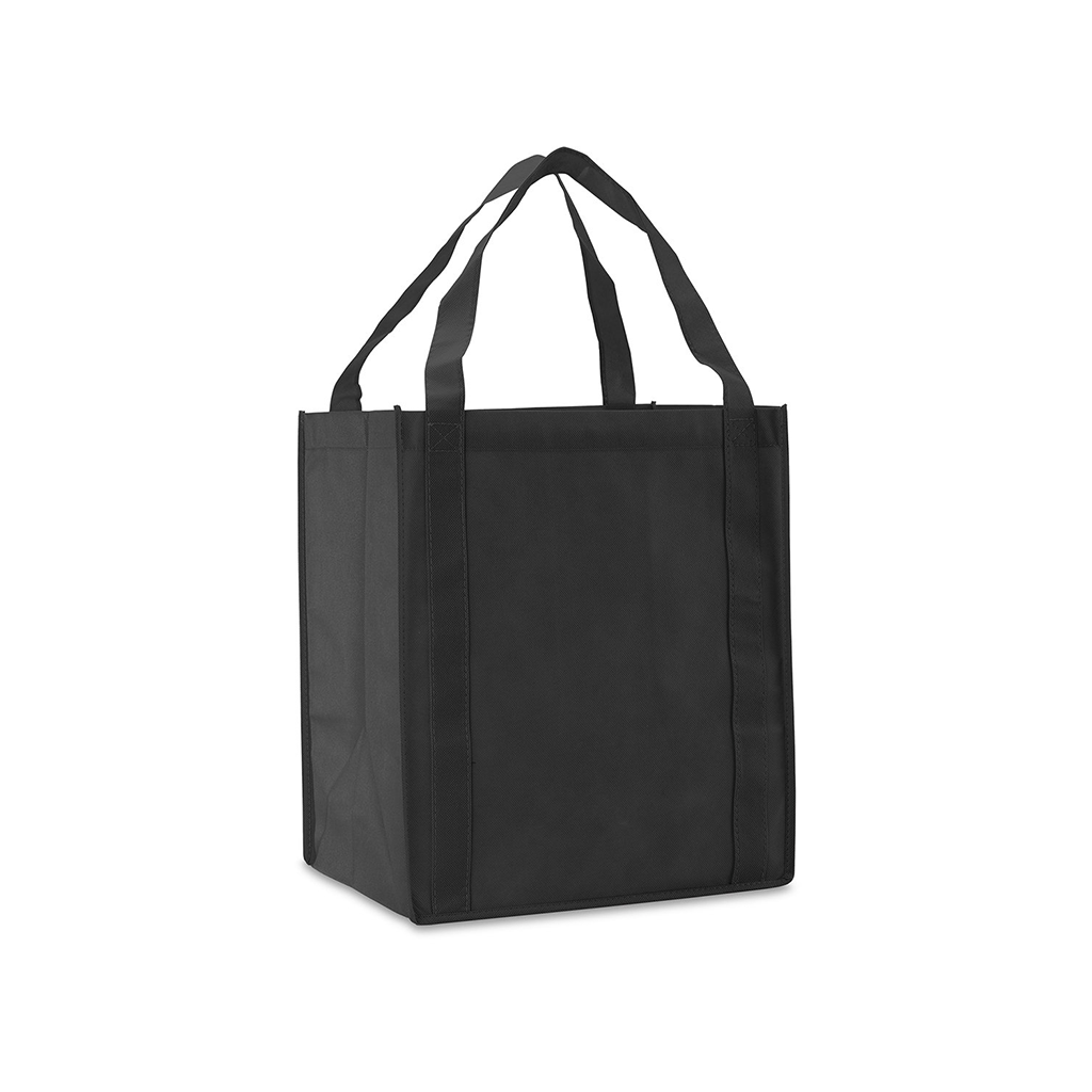 Primeline Black Saturn Jumbo Non-Woven Grocery Tote