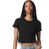 American Apparel Women's Black Baby Rib Cropped Tee