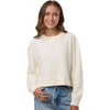 Boxercraft Women's Natural Ribbed Knit Cropped Boxy Crew