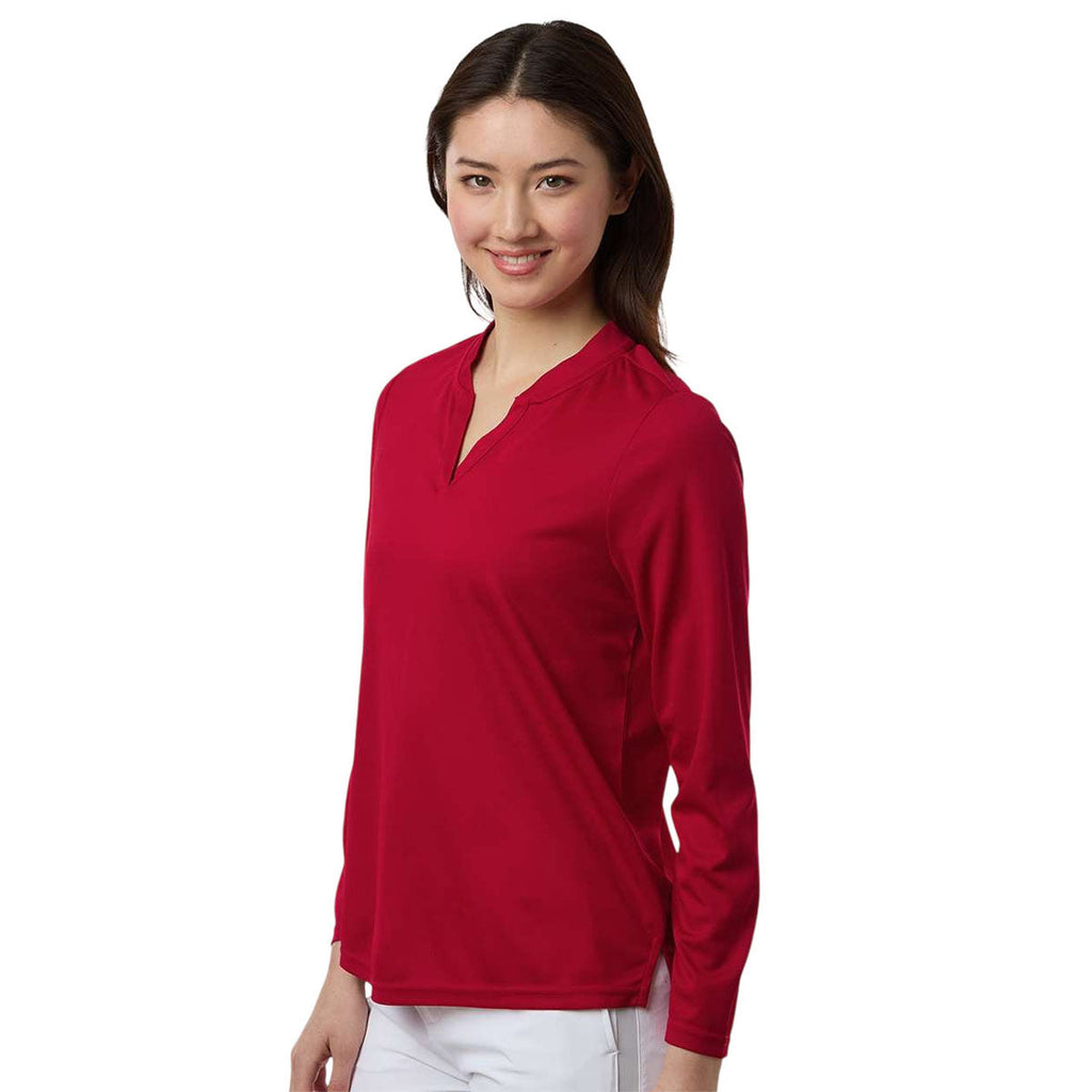Core 365 Women's Classic Red Nova Performance Long Sleeve Pique Polo