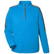 Core 365 Men's Electric Blue/Carbon Market Snag Protect Mesh Colorblock Quarter-Zip Pullover