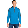 Core 365 Men's Electric Blue/Carbon Market Snag Protect Mesh Colorblock Quarter-Zip Pullover
