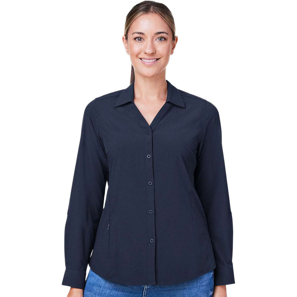 Core 365 Women's Classic Navy Ultra UVP Long Sleeve Marina Shirt