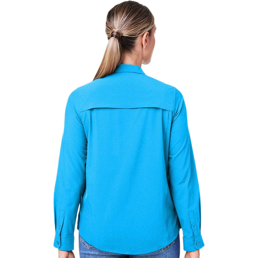 Core 365 Women's Electric Blue Ultra UVP Long Sleeve Marina Shirt