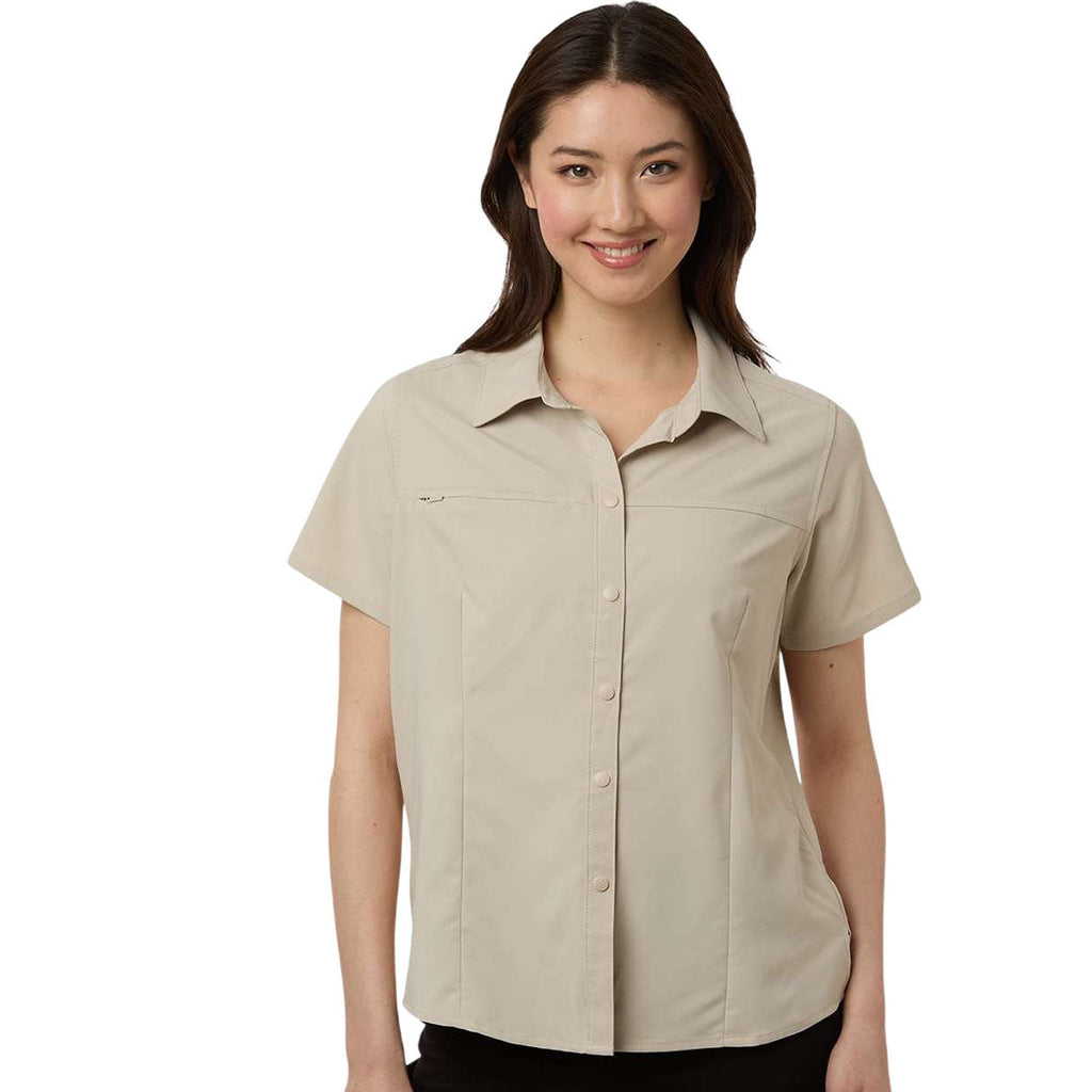 Core 365 Women's Stone UltraUVP Shoreline Short Sleeve Staff Shirt