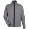 Core 365 Men's Black/White Venture Heathered Stripe Full-Zip