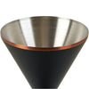 Snowfox Black 8 oz. Double Wall Steel Stemmed Martini Glass
