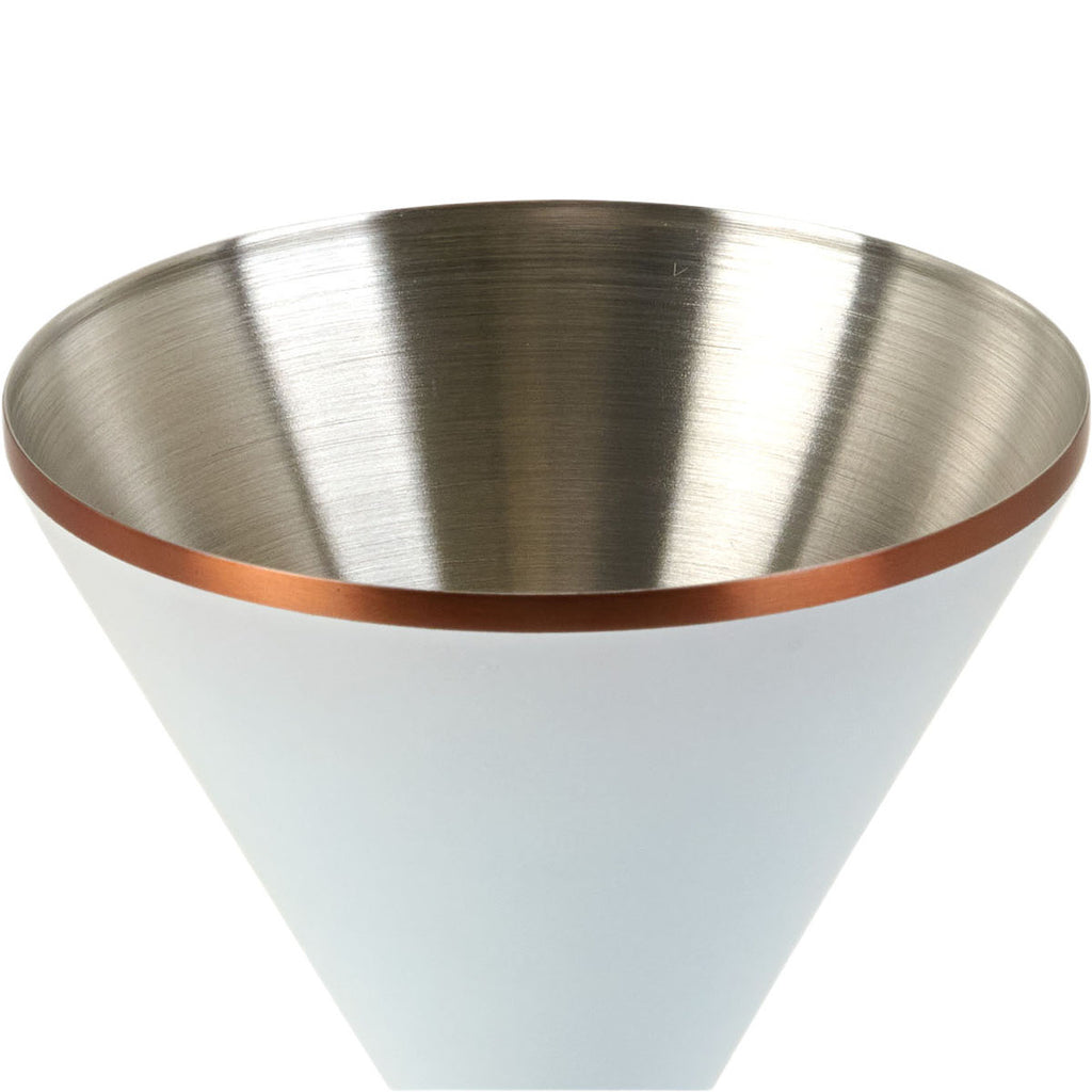 Snowfox White 8 oz. Double Wall Steel Stemmed Martini Glass