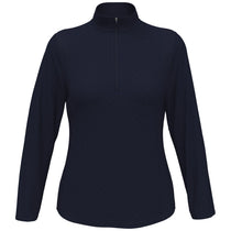 Callaway Women's Peacoat Mid-Weight Diamond Quilted Fleece 1/4 Zip