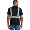 CornerStone Unisex Black Enhanced Visibility Segmented Tape Tee