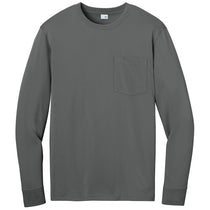 CornerStone Men's Metal Grey Workwear Pro Long Sleeve Pocket Tee