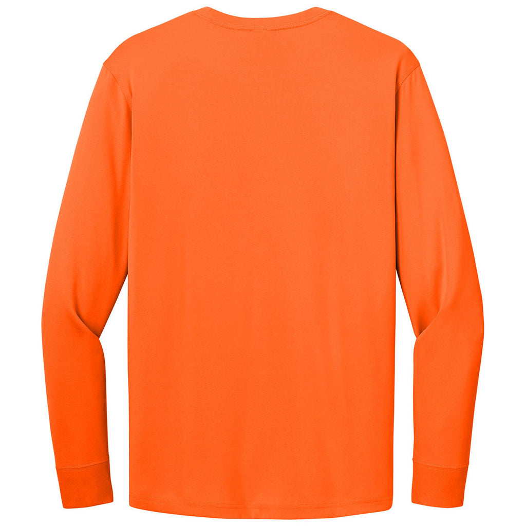 CornerStone Men's Safety Orange Workwear Pro Long Sleeve Pocket Tee