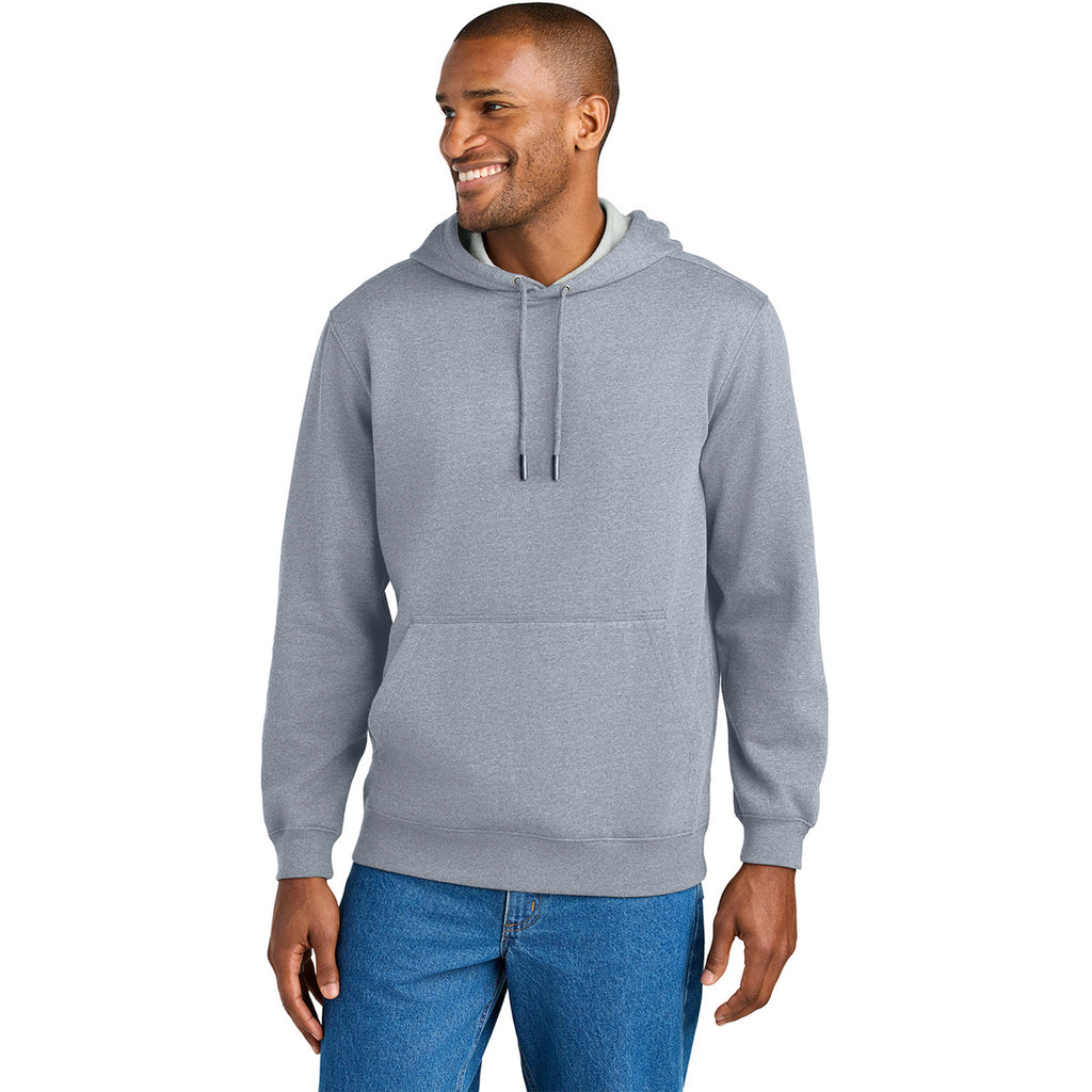 CornerStone Men's Heather Grey Tough Fleece Pullover Hoodie