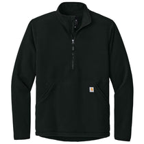 Carhartt Men's Black Textured 1/2-Zip Fleece Jacket