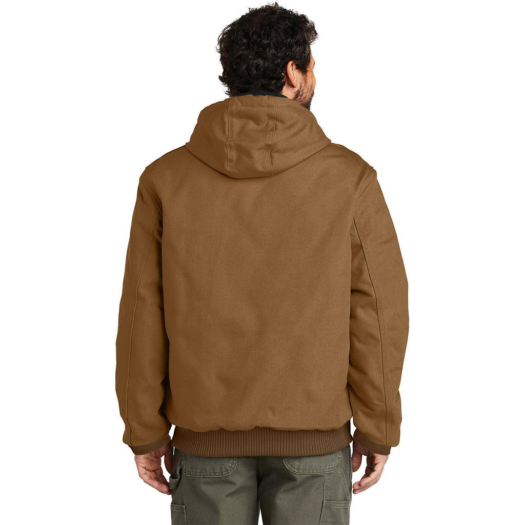 Carhartt Men's Carhartt Brown Quilted-Flannel-Lined Duck Active Jacket