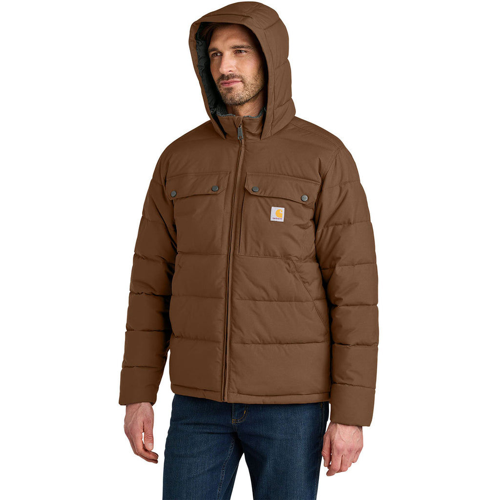Carhartt Men's Red Duck Brown Montana Insulated Hooded Jacket
