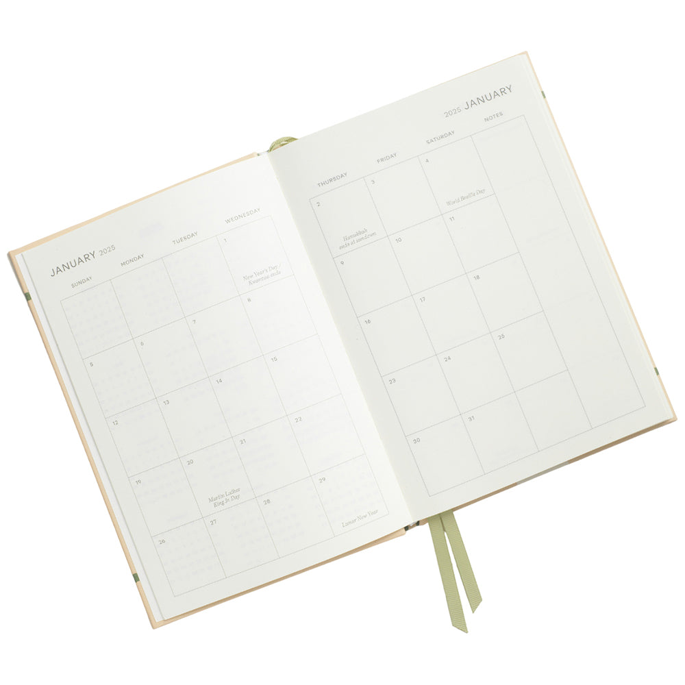 Papier Brown/Charcoal Colorblock Calendar Year Planner