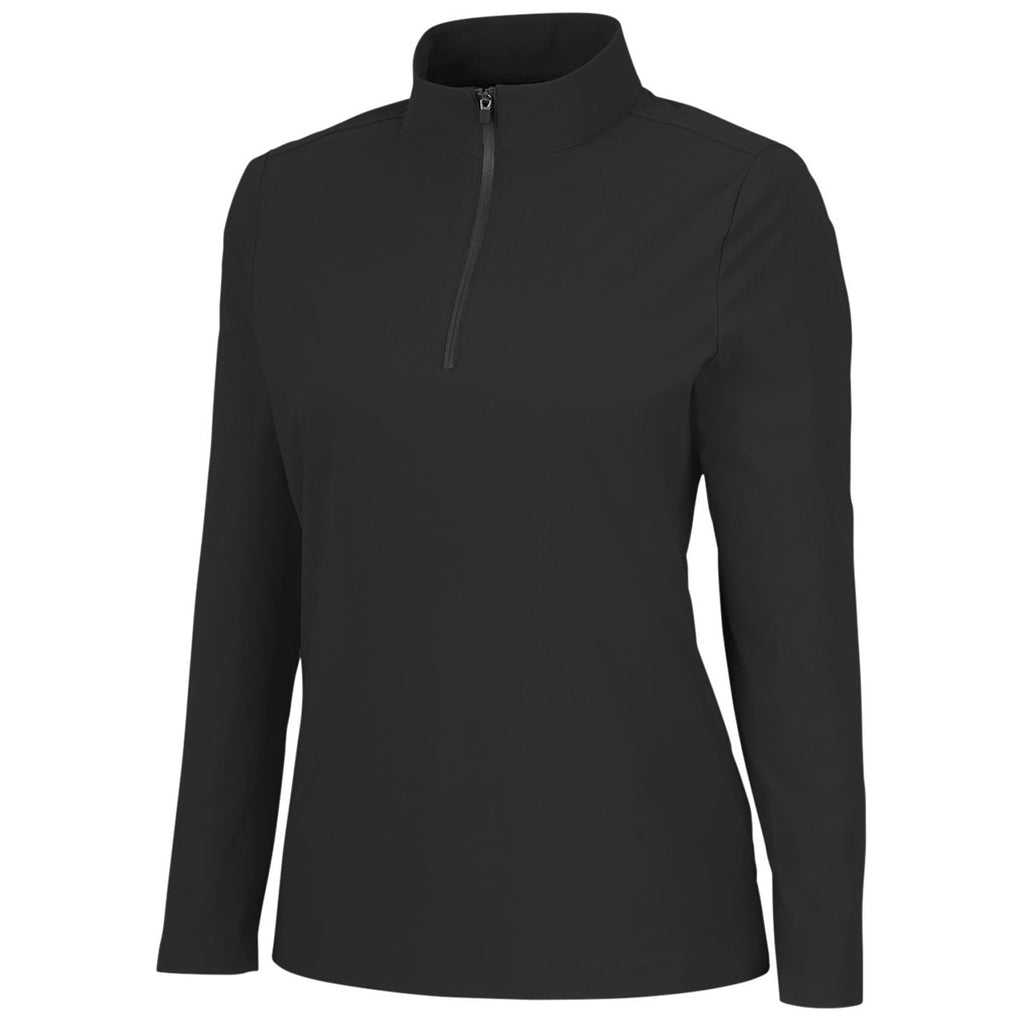 Devon & Jones Women's Black CrownLux Performance Windsor Welded Quarter-Zip