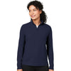 Devon & Jones Women's Navy Raleigh Stretch Quarter-Zip Pullover