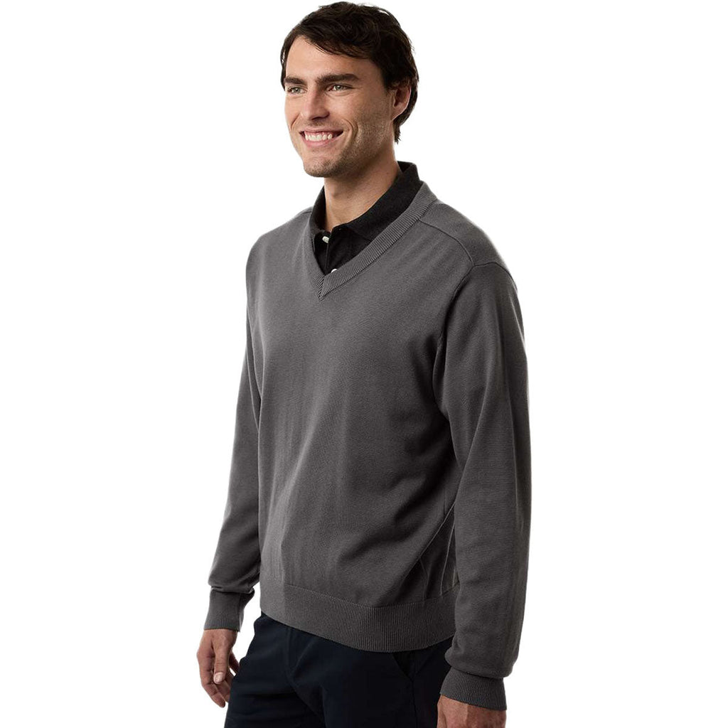 Devon & Jones Men's Graphite New Classics V-Neck Sweater